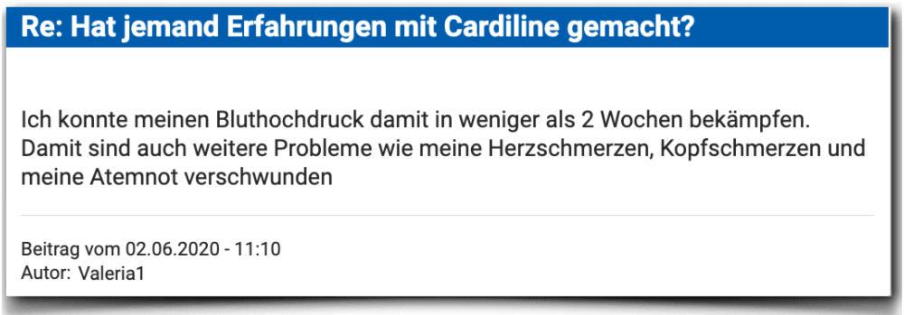 Cardiline Erfahrungsbericht Bewertung Kritik Cardiline