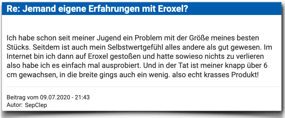 Eroxel Erfahrungsbericht Bewertung Kritik Eroxel