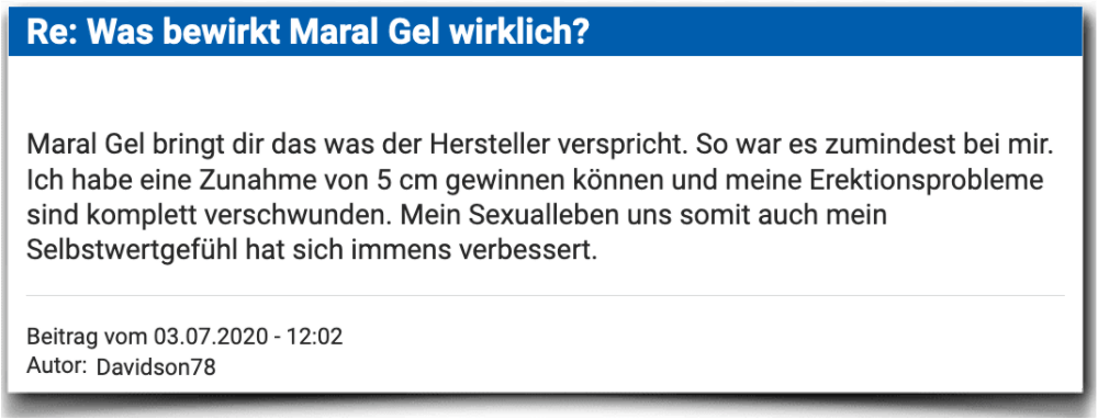 Maral Gel Erfahrungsberichte Bewertung Kritik Maral Gel