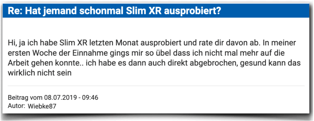 Slim XR Erfahrungsbericht Bewertung Kritik Slim XR