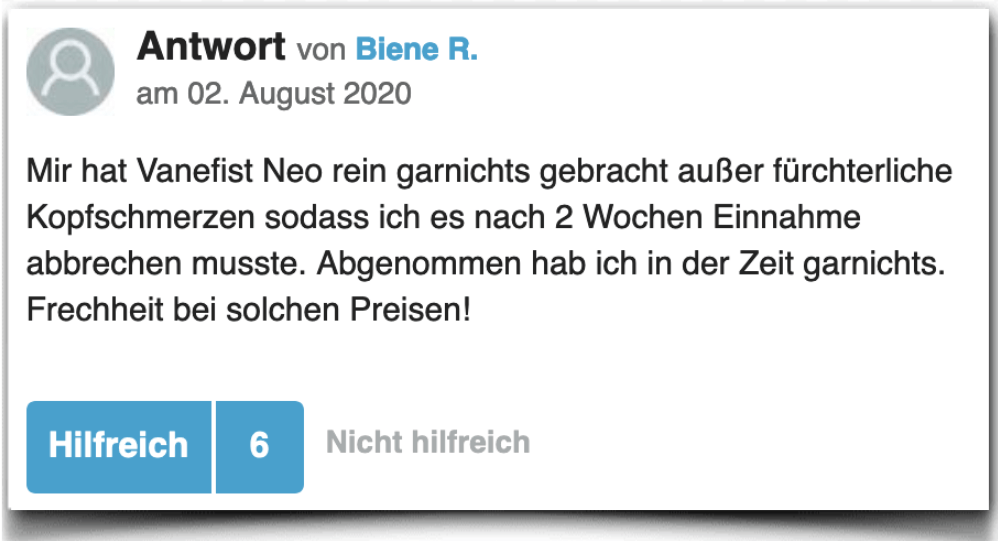 Vanefist Neo Erfahrung Erfahrungen Erfahrungsbericht