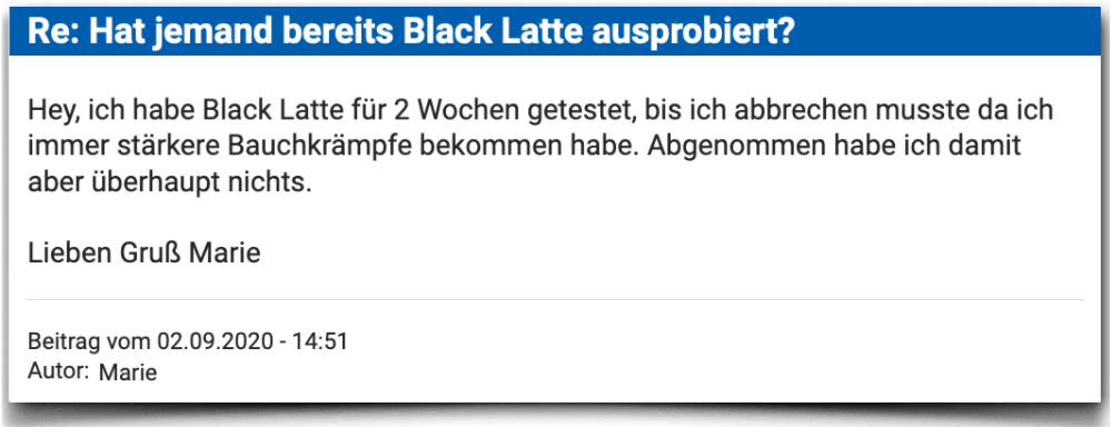 Black Latte Erfahrungsbericht Bewertung Kritik Black Latte