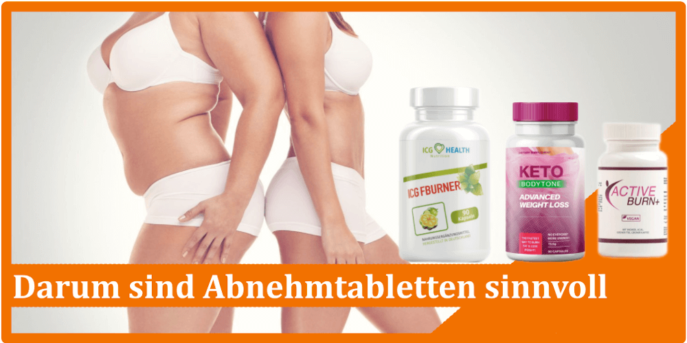 Übergewichtige und normale Frau stehen Rücken an Rücken Darum sind Abnehmtabletten sinnvoll