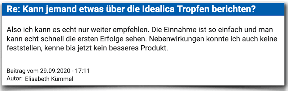 Erfahrungsbericht Bewertung Kritik Idealica