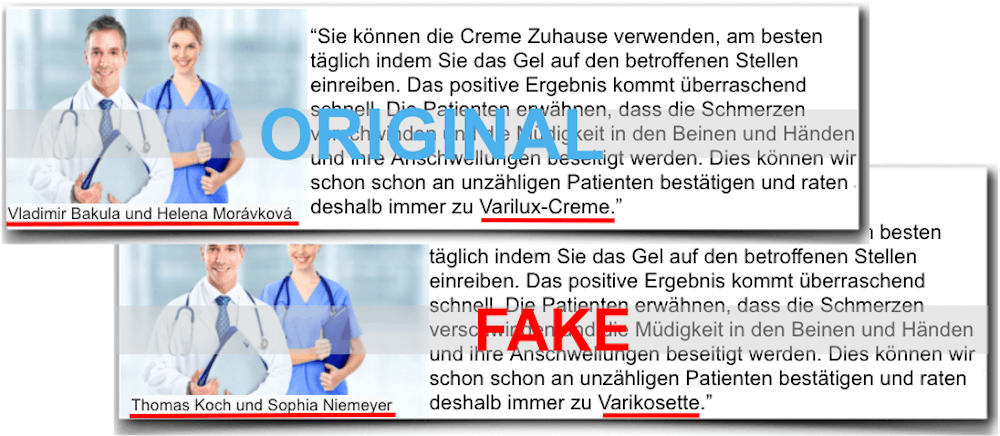 Fake Arztbericht Varikosette