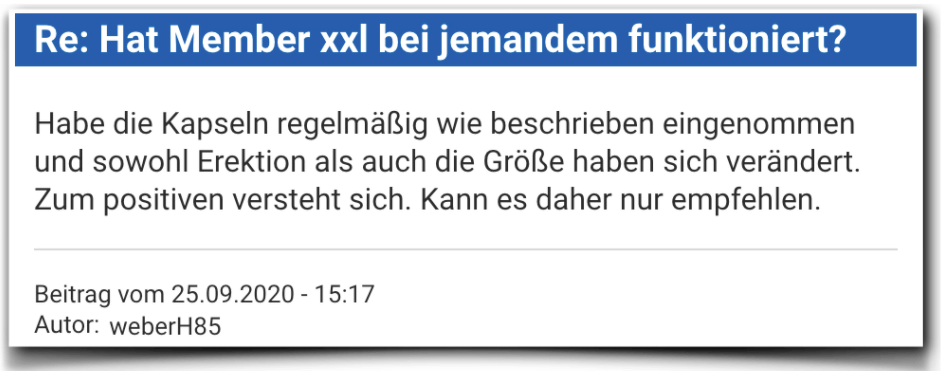 Member xxl Bewertung Erfahrungsbericht