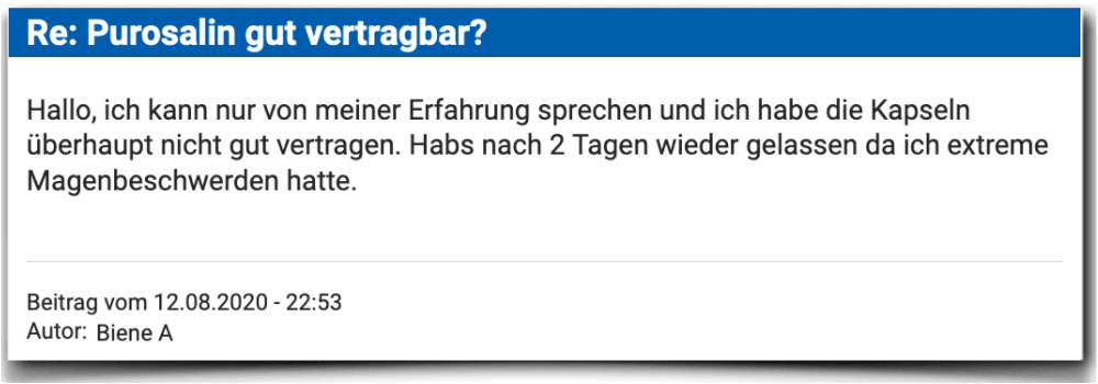 Purosalin Erfahrungsbericht Bewertung Kritik Purosalin