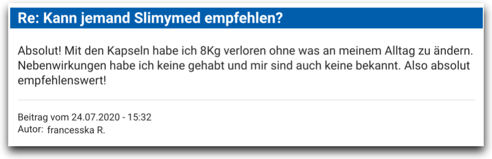 Slimymed Erfahrungsbericht Bewertung Kritik Slimymed