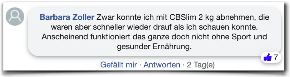 CBSlim 300 Erfahrungen Erfahrungsbericht facebook