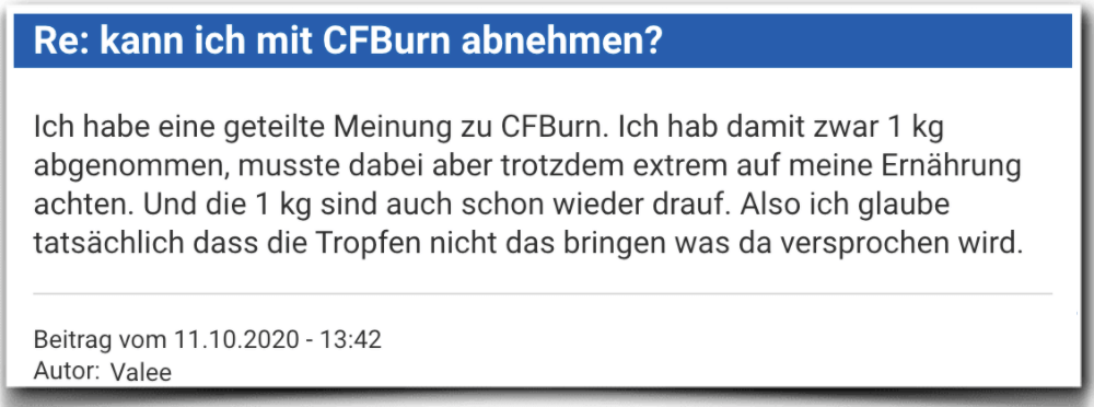 CFBurn Erfahrungsbericht Bewertung Kritik CFBurn