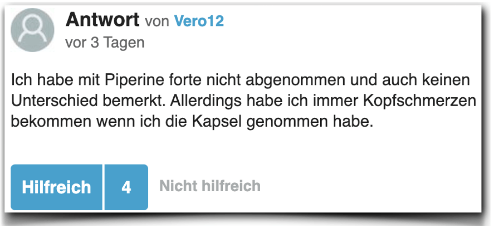 Piperine Forte Erfahrungen Bewertungen gutefrage