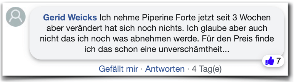 Piperine Forte Erfahrungsberichte Erfahrung facebook