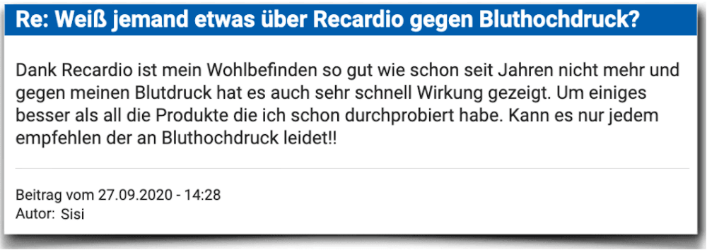 Recardio Erfahrungsberichte Bewertung Kritik Recardio