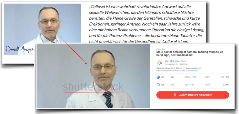 Collosel Arztbericht fake