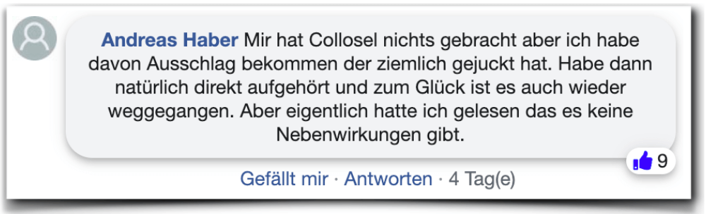 Collosel Erfahrungsberichte Kritik facebook