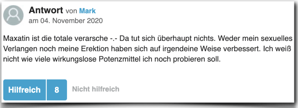 Maxatin Erfahrungsbericht Bewertung Kritik Erfahrungen