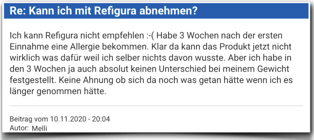 Refigura Erfahrungsbericht Bewertung Kritik Refigura