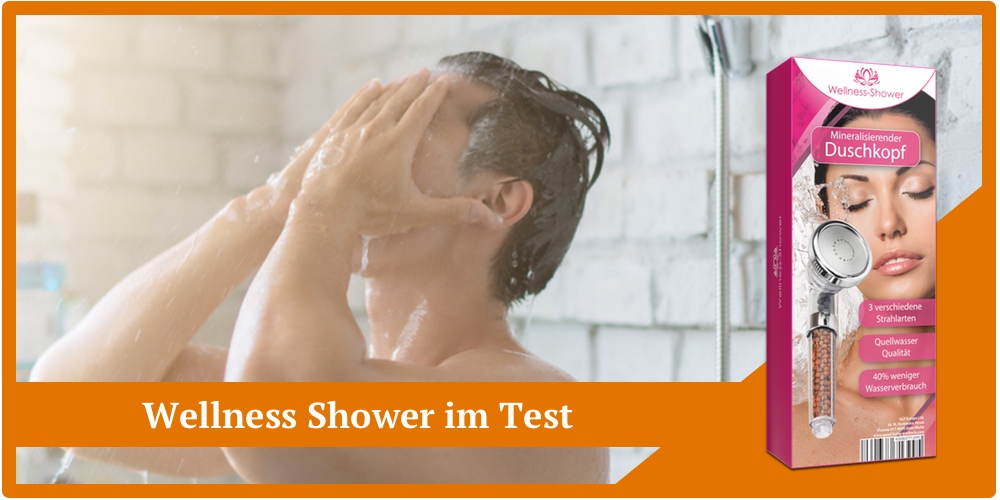 wellness shower test wirkung mineralsteine duschkopf