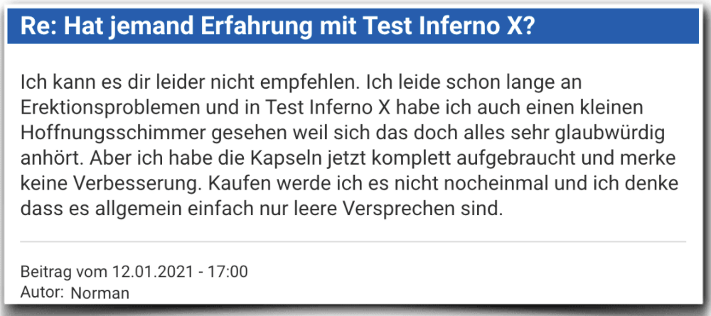 Test Inferno X Erfahrungsbericht Bewertung Kritik Test Inferno X