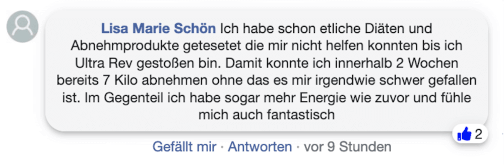 Ultra Rev Facebook Erfahrungsbericht