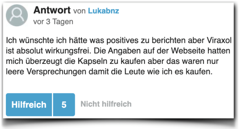 Viraxol Erfahrungsberichte Bewertung gutefrage