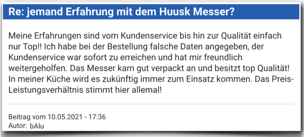 Huusk Messer Erfahrungsbericht Bewertung Erfahrungen Huusk Messer