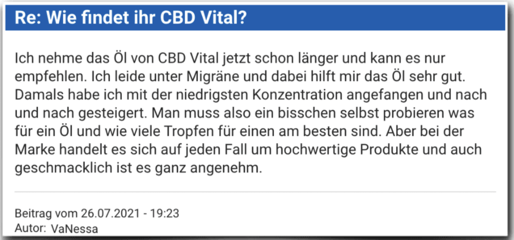 CBD Vital Erfahrung Erfahrungen Erfahrungsbericht