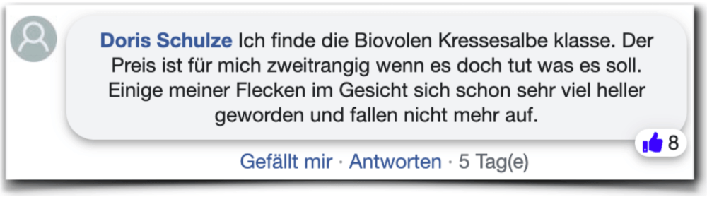 Biovolen Kressesalbe Erfahrungen Bewertung facebook