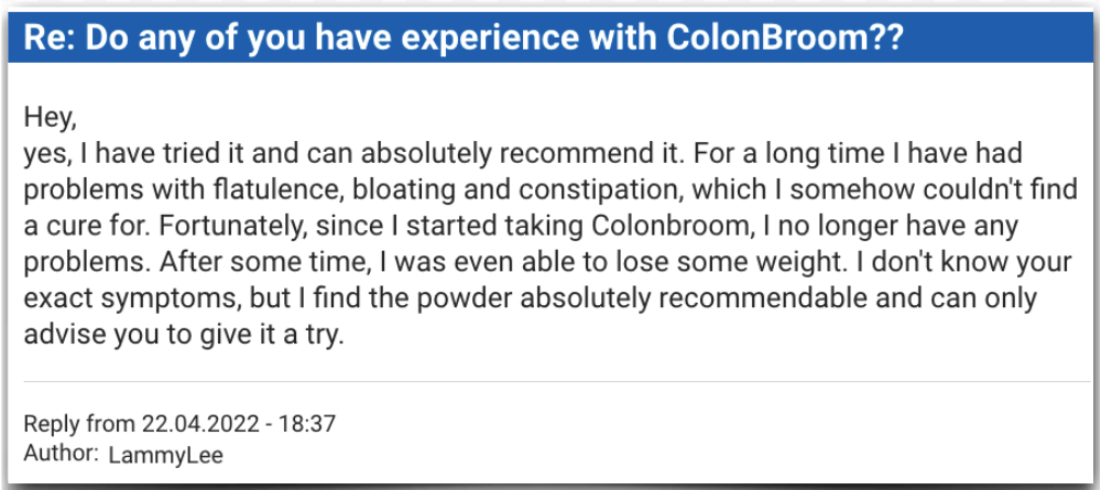 ColonBroom customer review experiences review ColonBroom