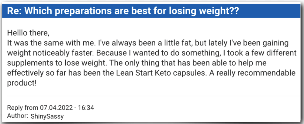 Lean Start Keto customer review test experience experiences Keto Lean