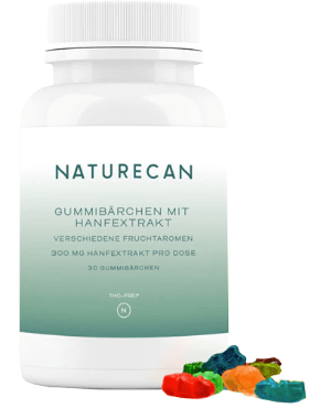 Naturecan CBD Fruchtgummis Gummibaerchen Abbild Tabelle