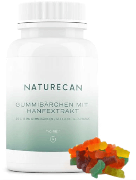 Naturecan CBD Fruchtgummis Gummibaerchen Gummies Abbild Tabelle