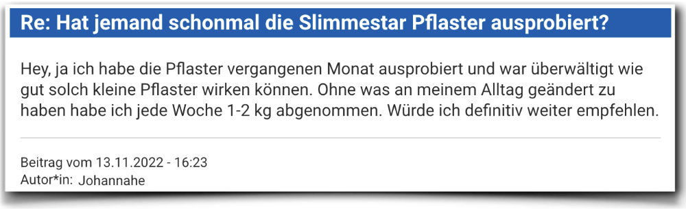 Slimmestar Erfahrungsbericht Bewertungen Kritik Slimmestar