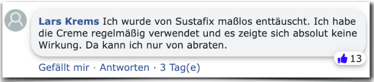 Sustafix Erfahrungsberichte Bewertungen Kritik