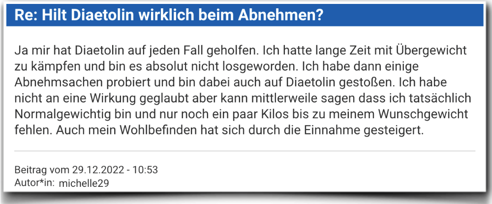 Diaetolin Erfahrugnen Erfahrung Erfahrungsbericht Bewertung Diaetolin