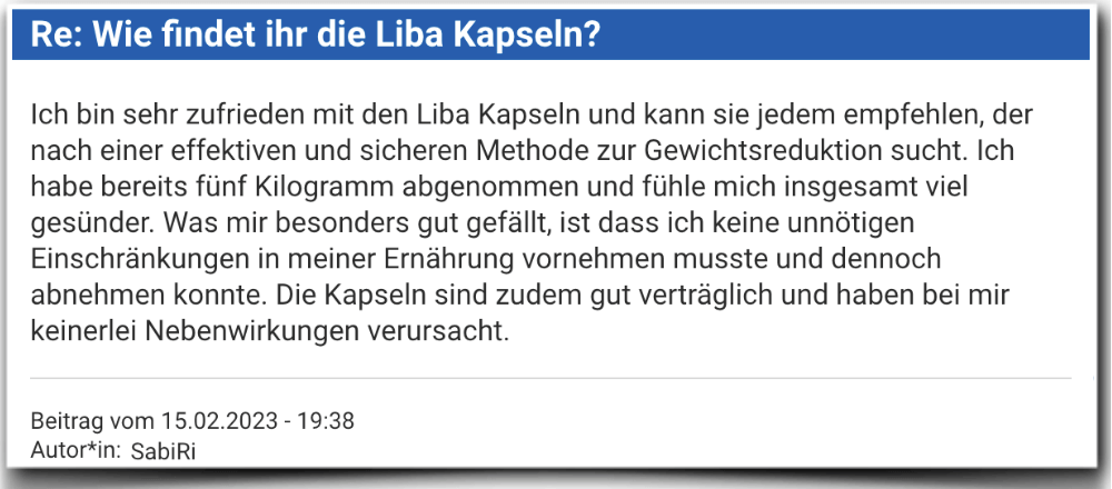 Liba Kapseln Erfahrungen Erfahrung Erfahrungsbericht Bewertung Liba Kapseln
