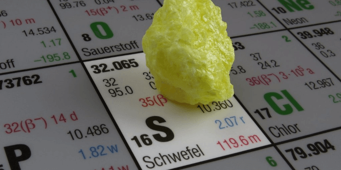 Beweglich mit Schwefel